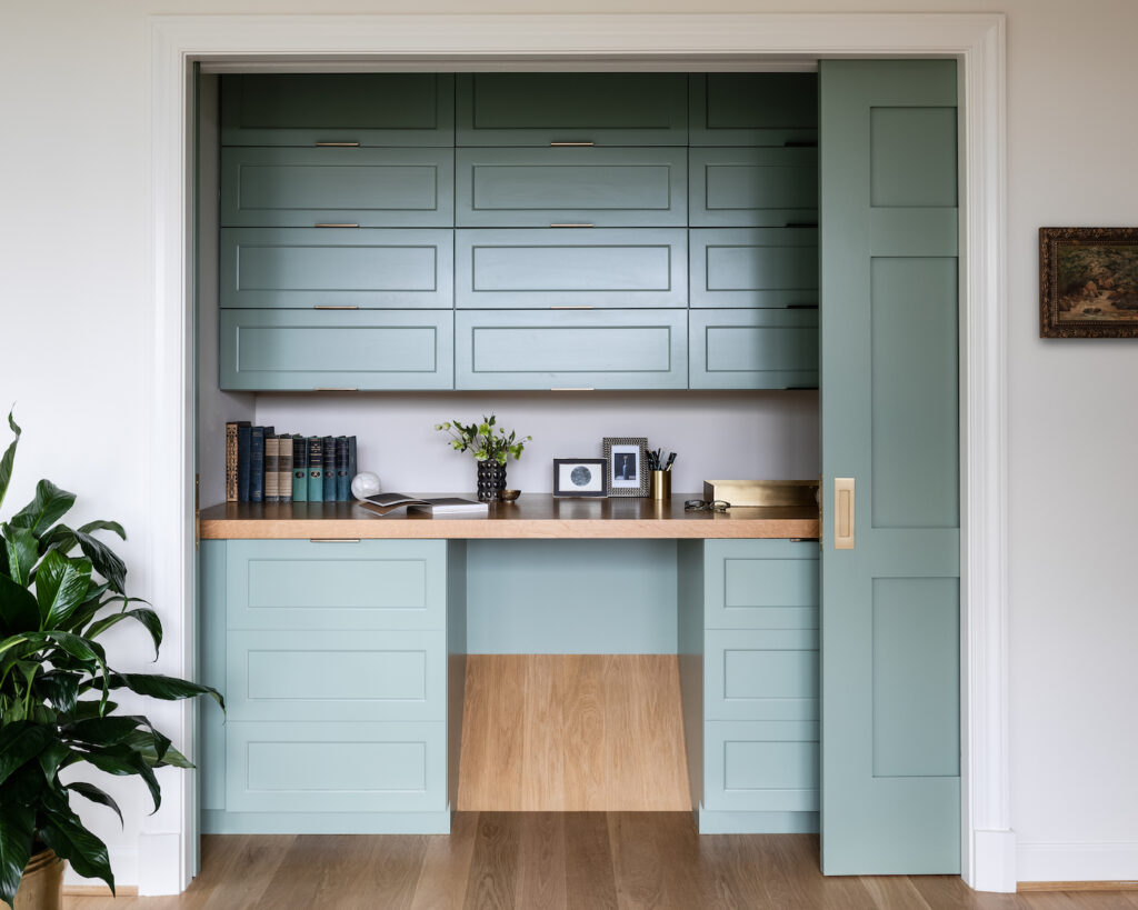 Pocket Door Hidden Desk In Closet Interior Design