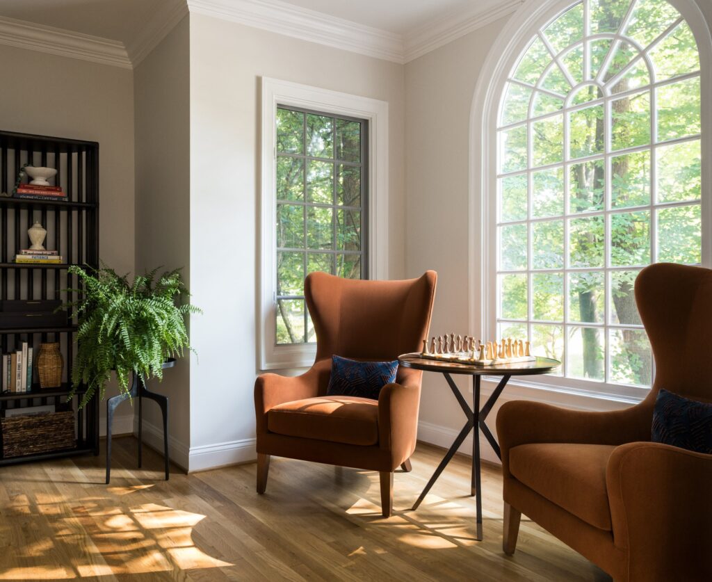 Bethesda Md Potomac Md Orange Wingback Chairs