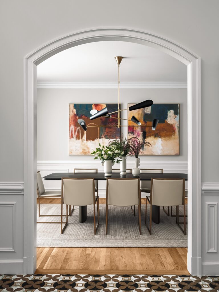 Potomac Md Contemporary Dining Room With Arched Entry